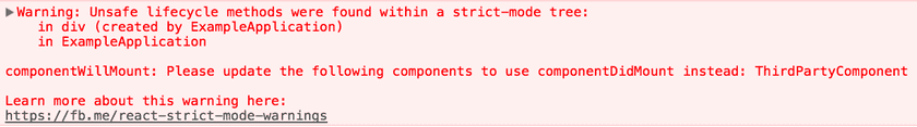 strict mode unsafe lifecycles warning